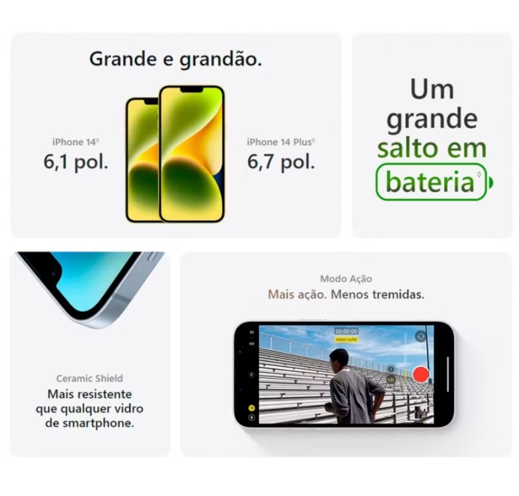 Iphone 14 128Gb/256Gb Revisado Desbloqueado com Nota Fiscal